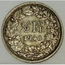 SWITZERLAND - KM 23 - 1/2 FRANC 1948 B - Berne