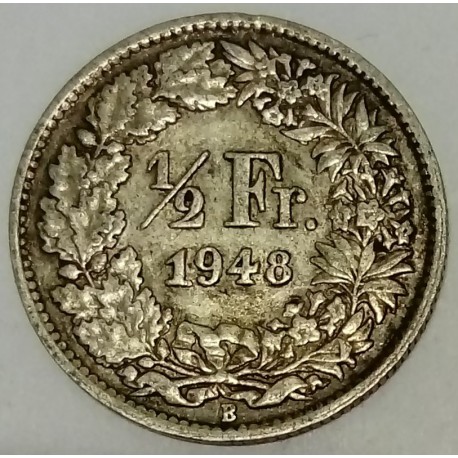 SWITZERLAND - KM 23 - 1/2 FRANC 1948 B - Berne