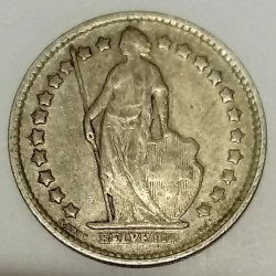 SUISSE - KM 23 - 1/2 FRANC 1921 B - HELVETIA DEBOUT