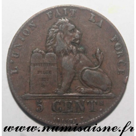 BELGIUM - KM 5 - 5 CENTIMES 1852 - With point - LEOPOLD 1st