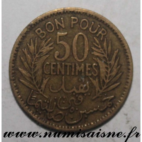 TUNISIA - KM 246 - GOOD FOR 50 CENTIMES 1926 - AH 1364