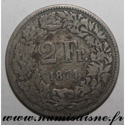 SUISSE - KM 21 - 2 FRANCS 1874 B - Berne