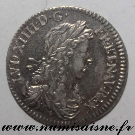 FRANKREICH - Gad 115 - LOUIS XIV - 1/12 ECU MIT JUNGEM BUST 1662 & - Aix - Vogel