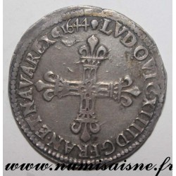 FRANCE - Gad 136 - LOUIS XIV - 1/4 ÉCU 1644 M - Toulouse - HAMMER COINAGE