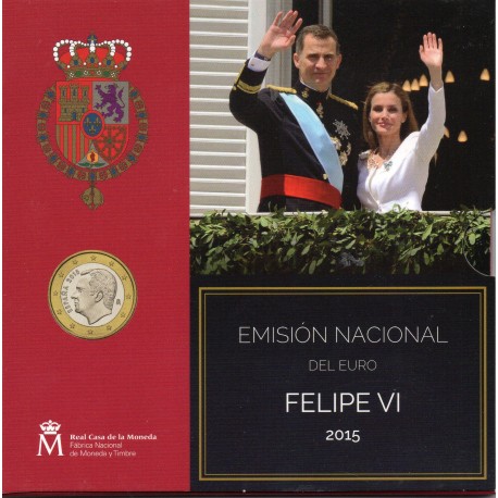 SPAIN - COFFRET EURO BRILLANT UNIVERSEL 2015 - 9 PIECES (5.88 euros)