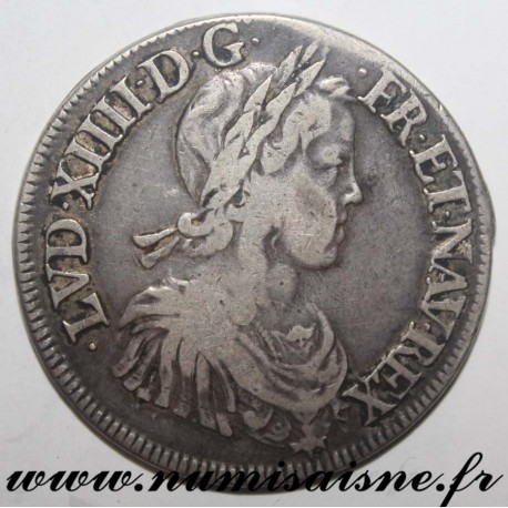 Gad 202 - LOUIS XIV - ÉCU À LA MÈCHE LONGUE 1652 P - Dijon