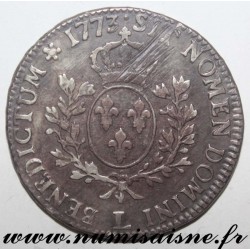 Gad 323 - LOUIS XV - ÉCU À LA VIEILLE TÊTE 1773 L - Bayonne - CHEVELURE REGRAVÉE