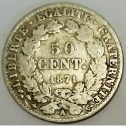 GADOURY 419 - 50 CENTIMES 1871 A - Paris - TYPE CÉRÈS - KM 834