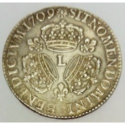 FRANKREICH - Gad 229 - LOUIS XIV - 1643-1715 - ECU MIT 3 KRONEN 1709 L - BAYONNE