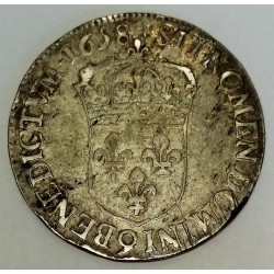 FRANCE - Gad 169 - LOUIS XIV - 1/2 ECU A LA MECHE LONGUE - 1658 - 9 - RENNES