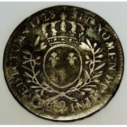 FRANCE - Gad 313 - LOUIS XV - 1715-1774 - 1/2 ECU AUX BRANCHES D'OLIVIER - 1728 - 9 - RENNES