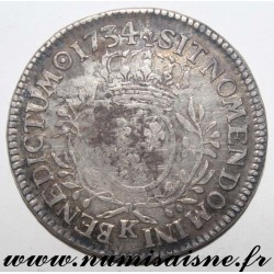 FRANCE - Gad 321 - LOUIS XV - ECU WITH OLIVE BRANCHES 1734 K - Bordeaux