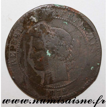 GADOURY 265a - 10 CENTIMES 1872 A - PARIS - TYPE CÉRÈS - KM 815