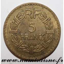 FRANKREICH - KM 888 - 5 FRANCS 1938 - TYP LAVRILLIER