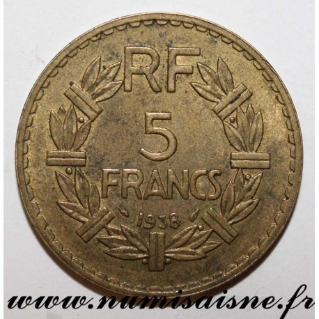 GADOURY 760 - 5 FRANCS 1938 - TYPE LAVRILLIER - KM 888