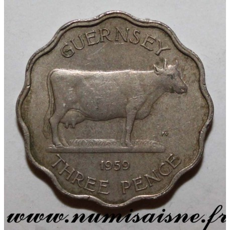 GUERNSEY - KM 18 - 3 PENCE 1959