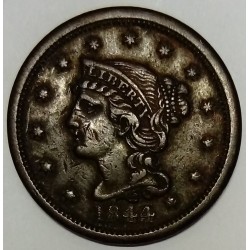 ETATS UNIS - KM 67 - 1 CENT 1844 - BRAIDED HAIR