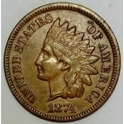 UNITED STATES - KM 90a - 1 CENT 1874 - INDIAN HEAD