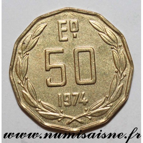 CHILE - KM 201 - 50 ESCUDOS 1974