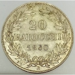 ITALY - PONTIFICAL STATES - KM 1360 - 20 BAIOCCHI 1860 - PIE IX