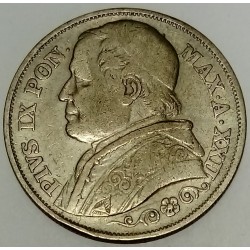 ITALY - PONTIFICAL STATES - KM 1379.2 - 2 LIRE 1867 R AN XXII - PIE IX