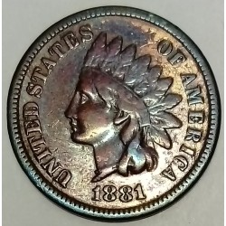 ETATS UNIS - KM 90a - 1 CENT 1881 - TETE D'INDIEN