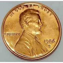 ETATS UNIS - KM 201 b - 1 CENT 1986 S - LINCOLN MEMORIAL PENNY