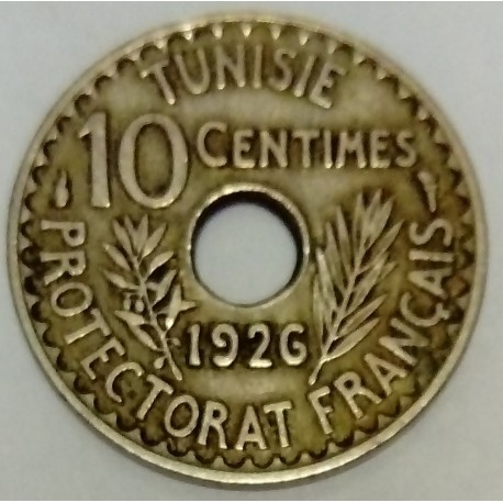 TUNISIA - KM 254 -  10 CENTIMES 1926