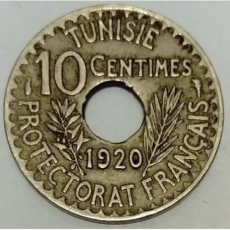 TUNISIA - KM 243 - 10 CENTIMES 1920