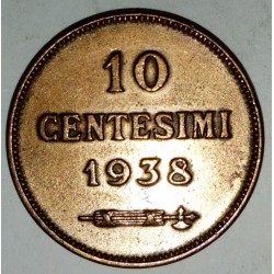 SAN MARINO - KM 13 - 10 CENTESIMI 1938 R