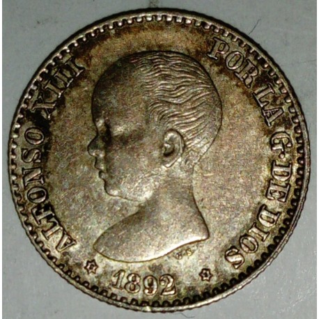 SPAIN - KM 690 - 50 CENTIMOS 1892/89 - ALPHONSE XIII