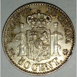 SPAIN - KM 690 - 50 CENTIMOS 1892/89 - ALPHONSE XIII