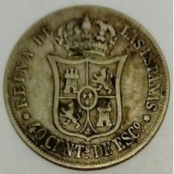 SPAIN - KM 628 - 40 CENTIMOS DE ESCUDO 1864 - ISABELLE II