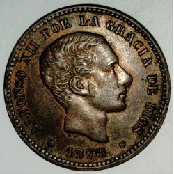 ESPAGNE - KM 674 - 5 CENTIMOS 1878 - ALPHONSE XII