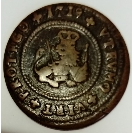 SPAIN - KM 301.1 - 1 MARAVEDI 1719 - PHILIPPE V