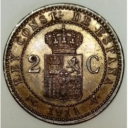 SPAIN - KM 732 - 2 CENTIMOS 1911 PCV - ALPHONSE XIII