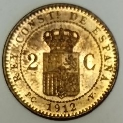 SPAIN - KM 732 - 2 CENTIMOS 1912 PCV - ALPHONSE XIII