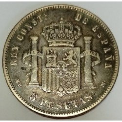 SPAIN - KM 689 - 5 PESETAS 1888 MPN - ALPHONSE XIII