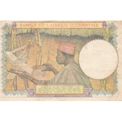 FRENCH WEST AFRICA - PICK 26 - 5 FRANCS - 02/03/1943