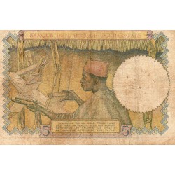 FRENCH WEST AFRICA - PICK 21 - 5 FRANCS - 15/03/1937