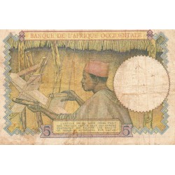 FRENCH WEST AFRICA - PICK 21 - 5 FRANCS - 15/03/1937