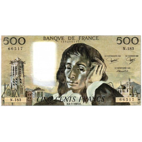 PICK 156 - 500 FRANCS PASCAL - 06/01/1983 - N.183