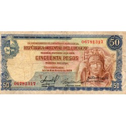 URUGUAY - PICK 38 - 50 PESOS - L.1939 - SERIE C