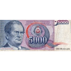 YUGOSLAVIA - PICK 93 a - 5.000 DINARA - 01/05/1985
