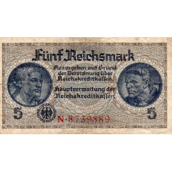 GERMANY - PICK Q  138 a - 5 REICHMARK - NON DATE (1940-45)