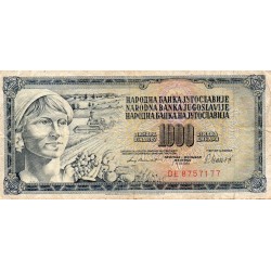 YOUGOSLAVIE - PICK 92 d - 1000 DINARA - 04/11/1981