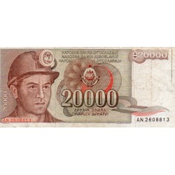 YUGOSLAVIA - PICK 95 - 20 000 DINARA - 01/05/1987