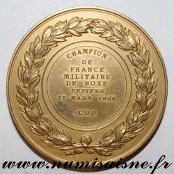 MEDAL - SPORT - MILITARY BOXING FRANCE CHAMPION - Béziers - March 13, 1955 - Bantamweight
