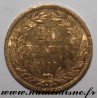 FRANCE - KM 746 - 20 FRANCS 1831 A - Paris - GOLD - LOUIS PHILIPPE I - Edge with Recessed lettering