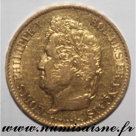 FRANCE - KM 747 - 20 FRANCS 1833 A - Paris - GOLD - LOUIS PHILIPPE I